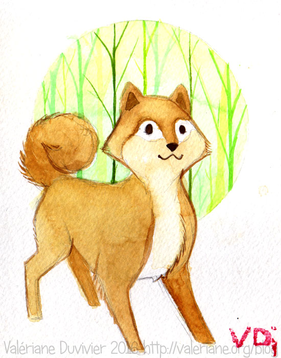 550x700 Mini Watercolor Shiba Inu By Kineko - Shiba Inu Watercolor