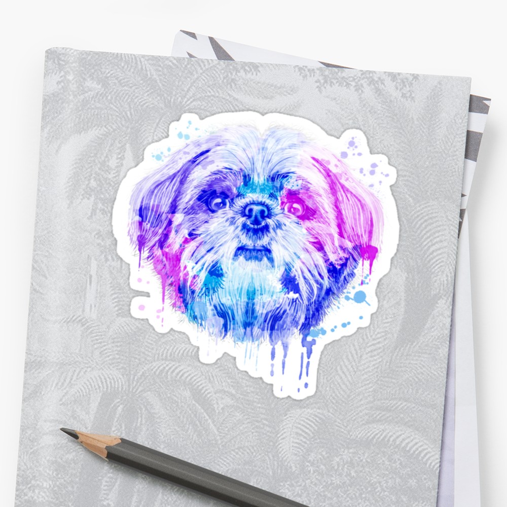 1000x1000 Shih Tzu Watercolor, Shih Tzu Painting, Shih Tzu Portrait, Shih - Shih Tzu Watercolor