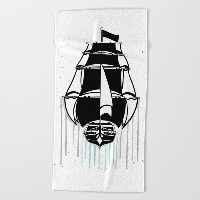 700x700 Pirate Ship [Watercolor] Beach Towel By Importautumn Society6 - Ship Watercolor