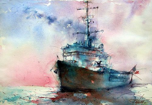 500x346 66 Best A R T W O R K Images Graphics, Painting Art - Ship Watercolor