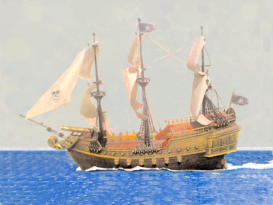 900x675 Ss Ship Watercolor Painting By Sajjad Musavi - Ship Watercolor