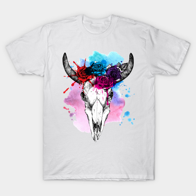 630x630 Bull Skull Watercolor - Shirt Watercolor