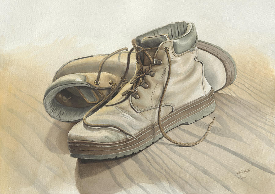 900x635 My Old Shoes - Shoes Watercolor