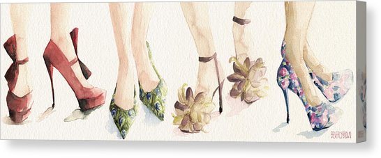 546x227 Spring Shoes Watercolor Fashion Illustration Art Print Painting By - Shoes Watercolor