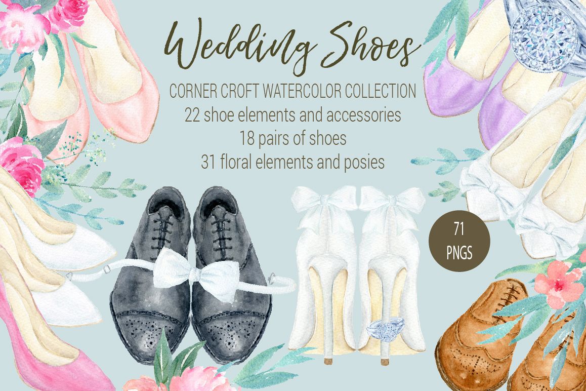 1158x772 Watercolor Collection Wedding Shoes, Wedding Shoes Clipart - Shoes Watercolor