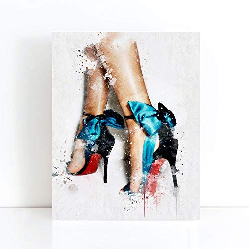 500x500 Louboutin Shoes Fashion Illustration Wall Art Pint - Shoes Watercolor