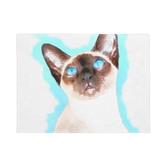 540x540 Siamese Cat Watercolor Art Doormat - Siamese Cat Watercolor