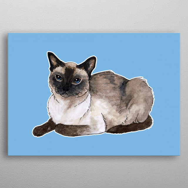640x640 Siamese Cat Watercolor By Metal Posters - Siamese Cat Watercolor