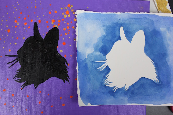 710x473 Painting Silhouettes 2 Tutorials Amp 11 Tips - Siamese Cat Watercolor