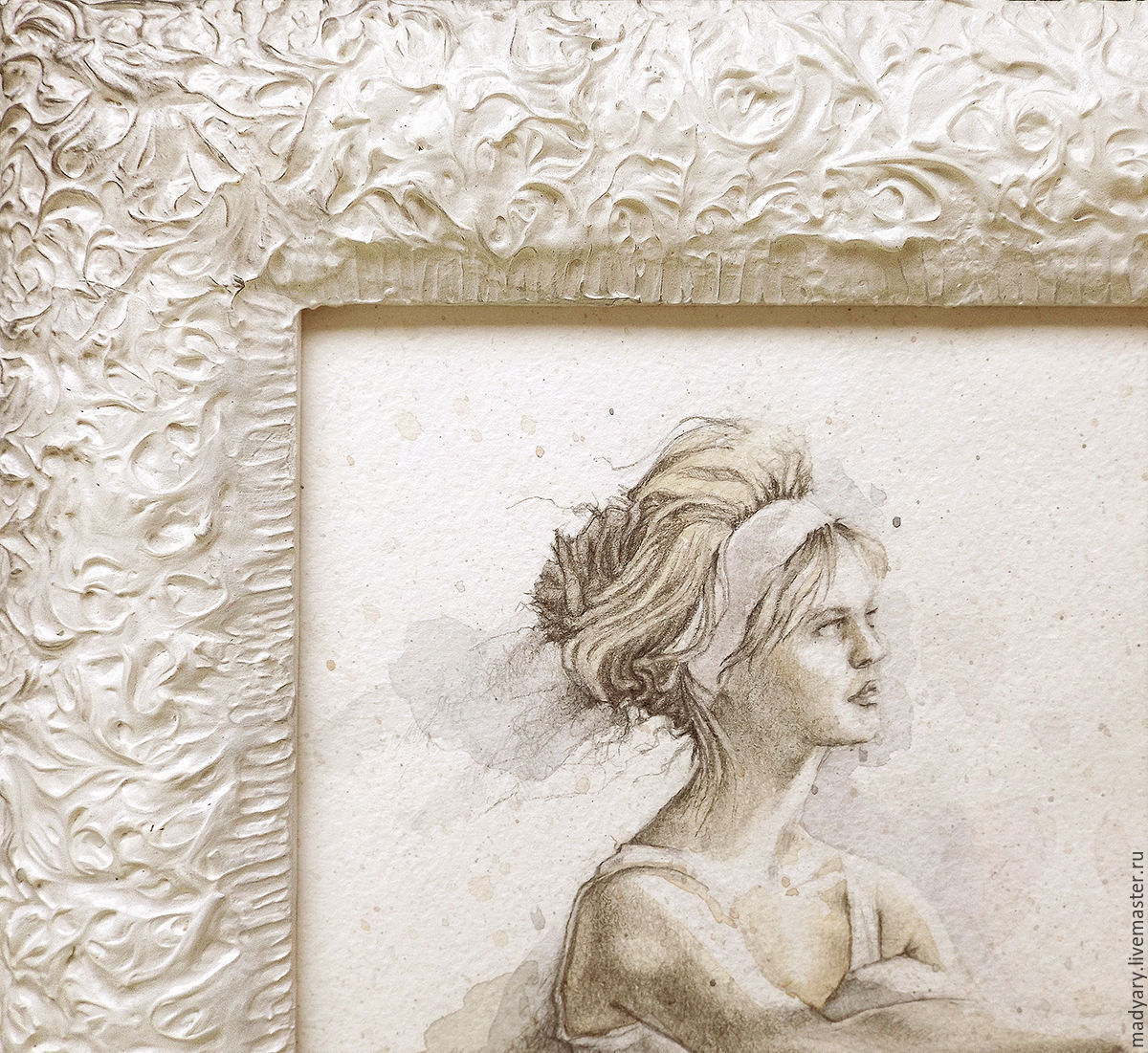 1200x1101 Painting Watercolor Ballerina (White Color, Silver Shop Online - Silver Watercolor