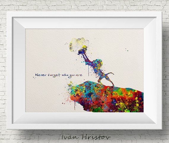 570x482 The Lion King Rafiki And Simba Watercolor Art Print Wall Art Etsy - Simba Watercolor