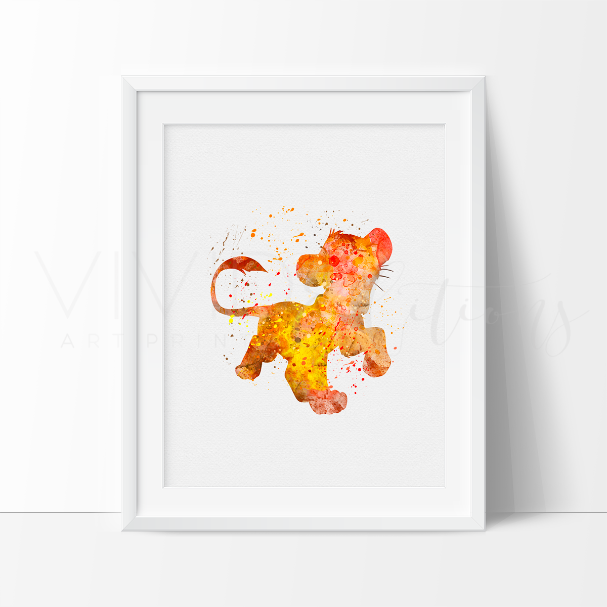 1200x1200 Lion King Simba Watercolor Art Print - Simba Watercolor