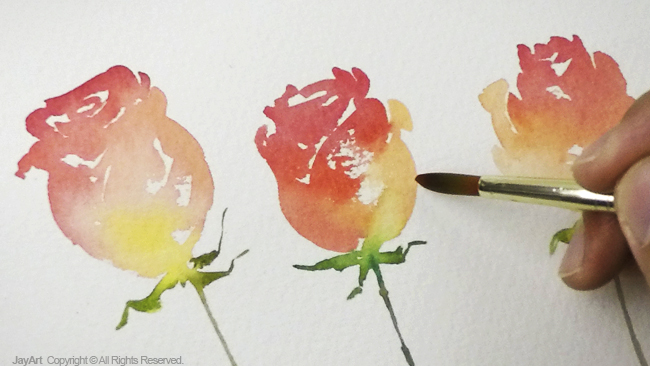 650x366 Jay Lee Watercolor Painting Simple Rose Painting - Simple Flower Watercolor Painting