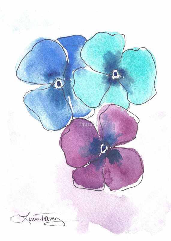 570x800 Pin By Paulette Elliott On Paint Instructions - Simple Flower Watercolor Painting