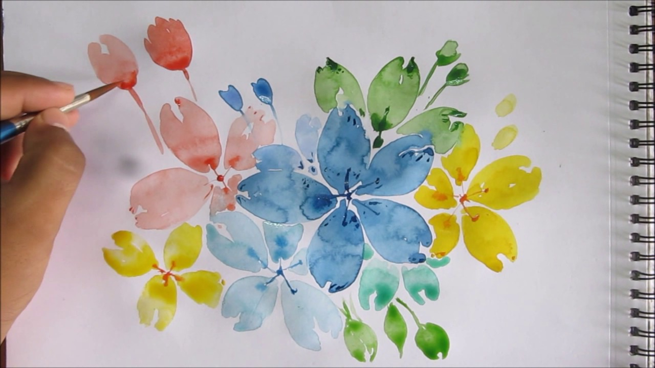 Simple Flower Watercolor Painting at PaintingValley.com | Explore ...