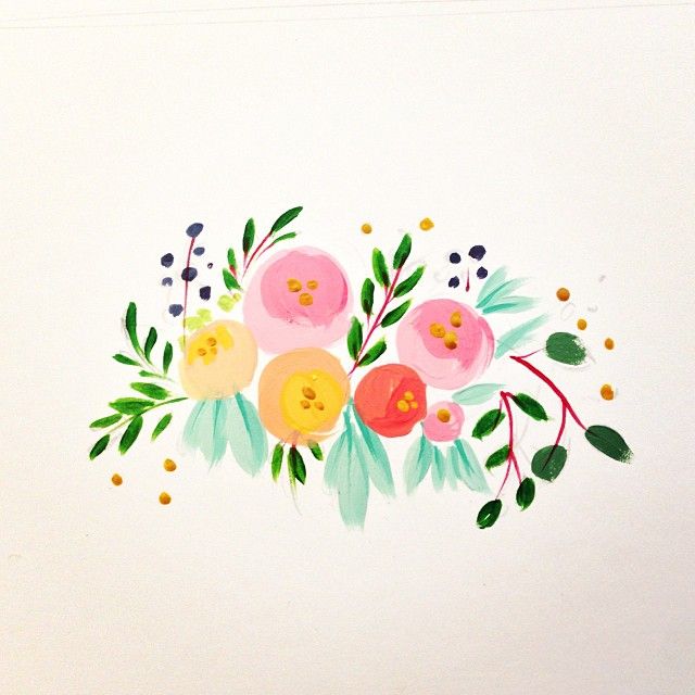 640x640 Flower Illustration A R T . In 2018 Illustrations - Simple Flower Watercolor Painting