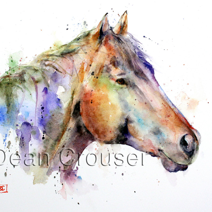 900x900 Watercolor Horse Paintings - Simple Horse Watercolor