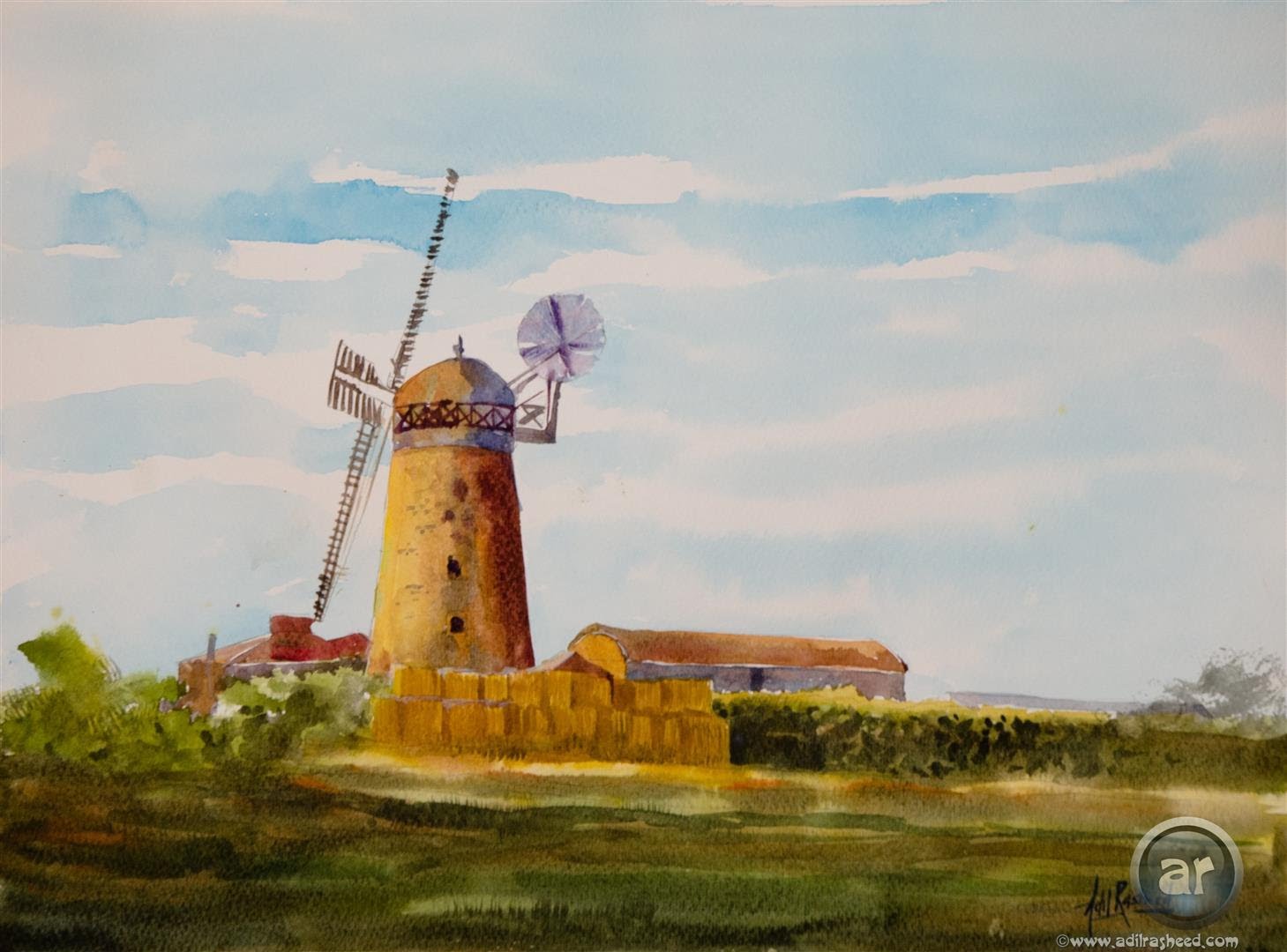 1459x1080 How To Paint A Simple Landscape In Watercolor. - Simple Landscape Watercolor