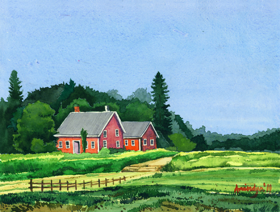 550x416 Painting A Simple Landscape, But With A Different Approach - Simple Landscape Watercolor