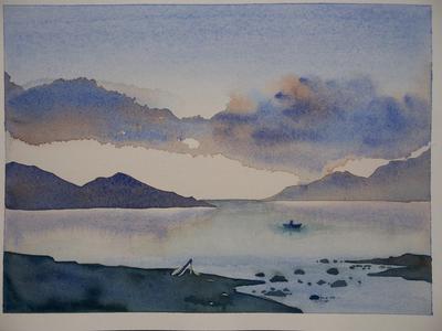 Simple Landscape Watercolor at PaintingValley.com | Explore collection ...