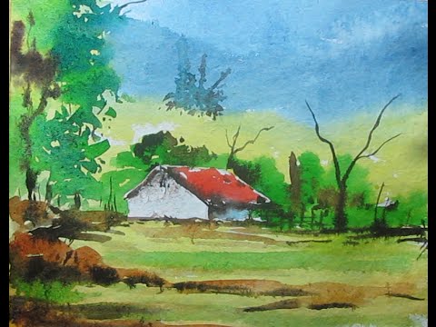 480x360 How To Paint A Simple Landscape In Watercolor - Simple Landscape Watercolor