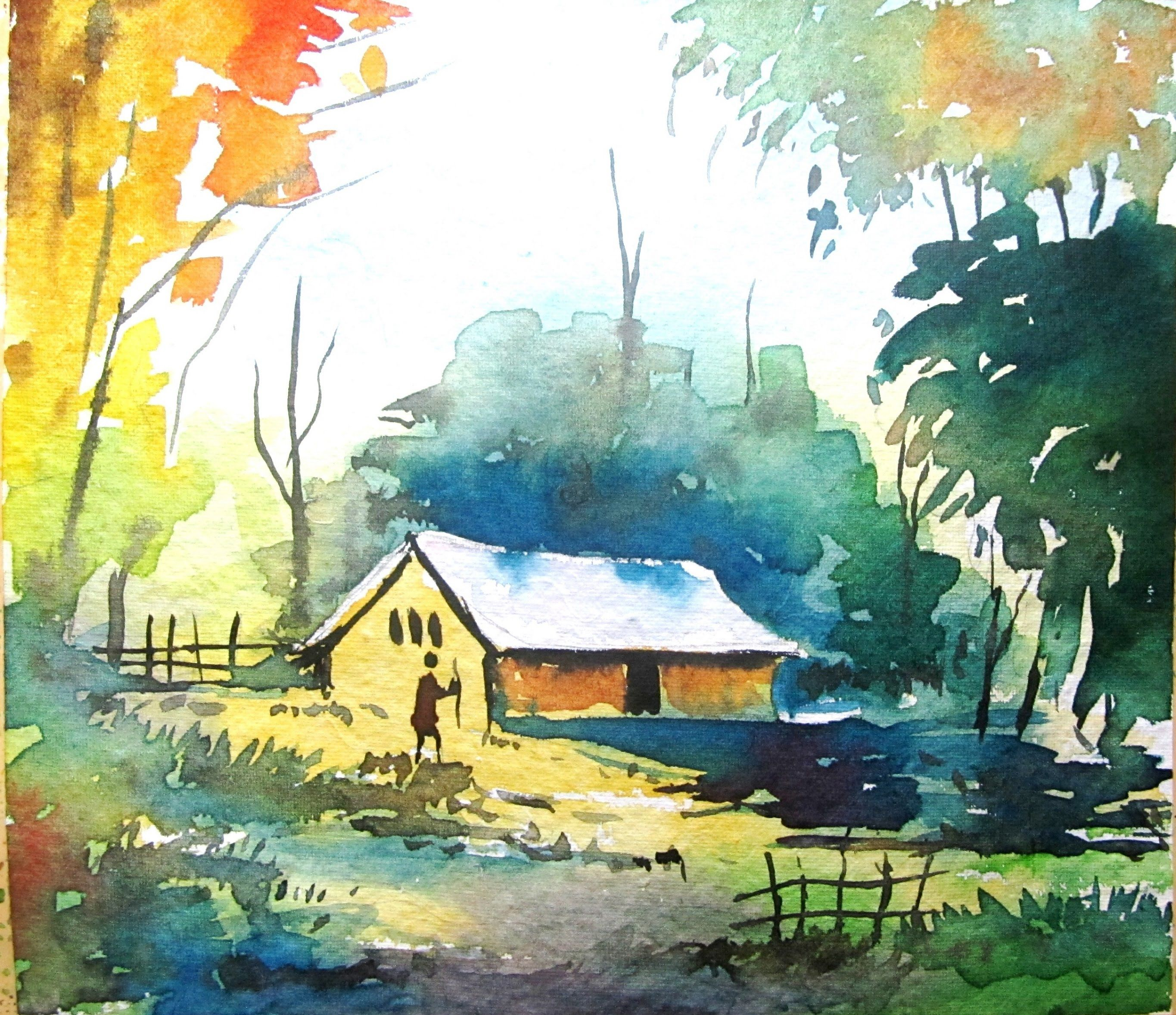 2730x2355 Simple Landscape Drawing With Watercolor Simple Watercolor - Simple Watercolor