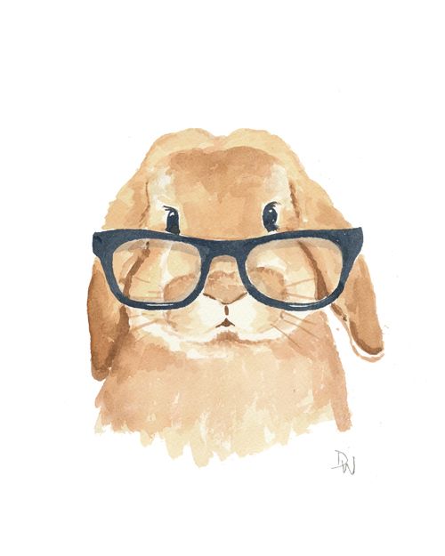 500x625 Hello Sir Animals Watercolor, Rabbit And Bunny - Simple Watercolor Animals