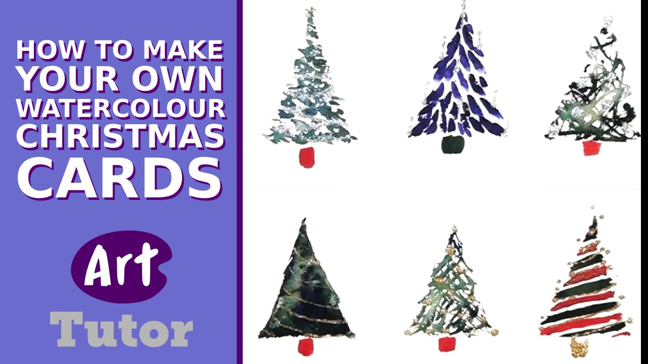 1282x721 How To Make Your Own Watercolour Christmas Cards Diy.fyi - Simple Watercolor Christmas Cards