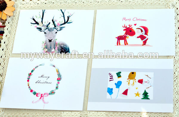 600x395 Cut Form Watercolor Wreath Printed Simple Handmade Elegant - Simple Watercolor Christmas Cards