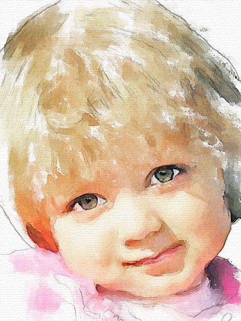 480x640 Pin By Wilma 1 On Art Children 2 Watercolor - Simple Watercolor Face