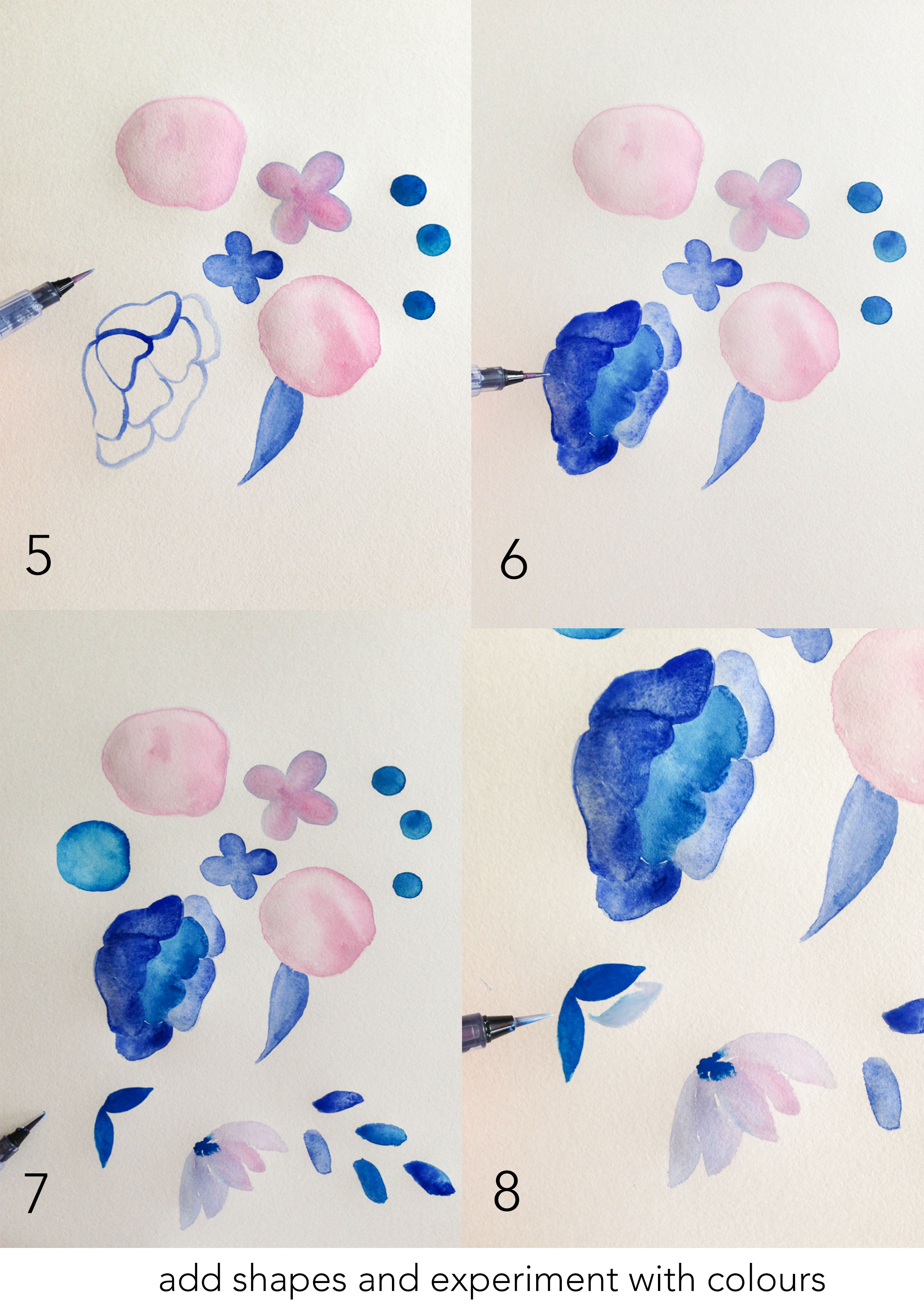 2480x3508 Gallery Painting Flowers In Watercolor Tutorial, - Simple Watercolor Flowers
