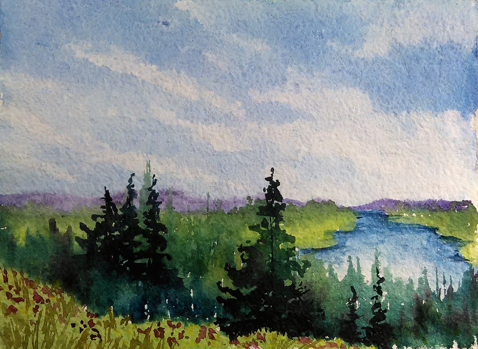 1836x1339 Paint This Relaxed Beginner Watercolor Landscape In Real Time - Simple Watercolor Landscape