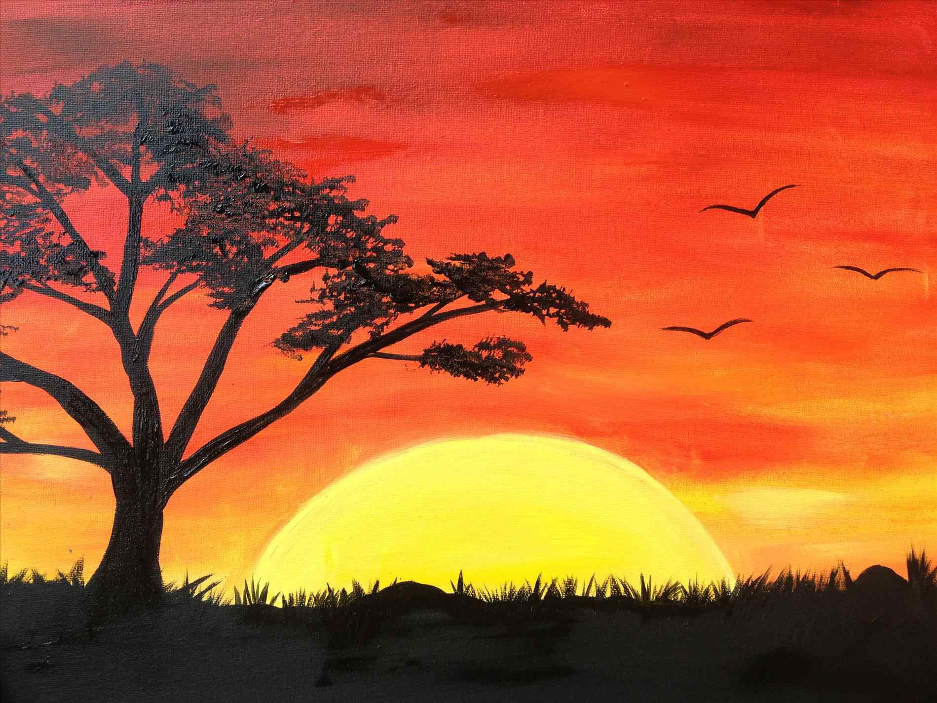 Sunset Drawing Watercolor Easy : In this lesson of easy paintings, let