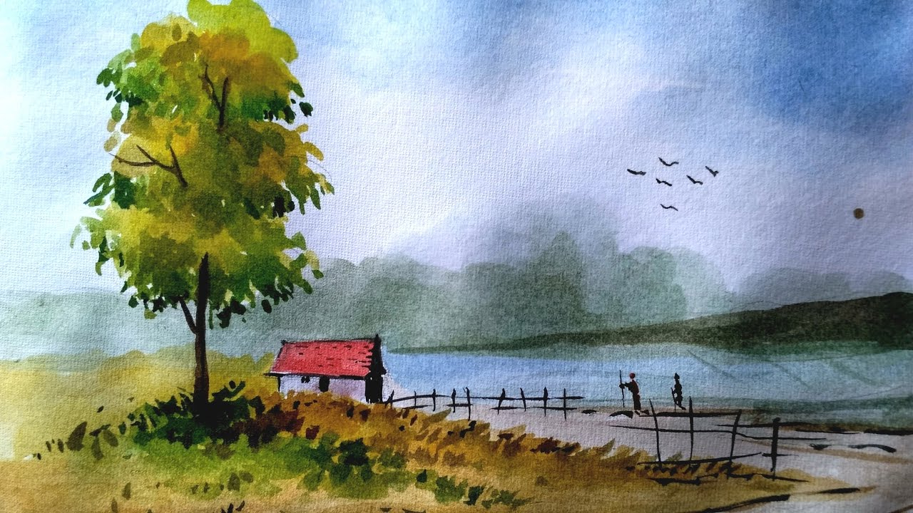 1280x720 Simple Watercolor Landscape Paintings Simple Landscape Paintings - Simple Watercolor Landscape