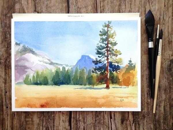 600x450 Step By Step Landscape Painting For Beginners Watercolor Landscape - Simple Watercolor Landscape