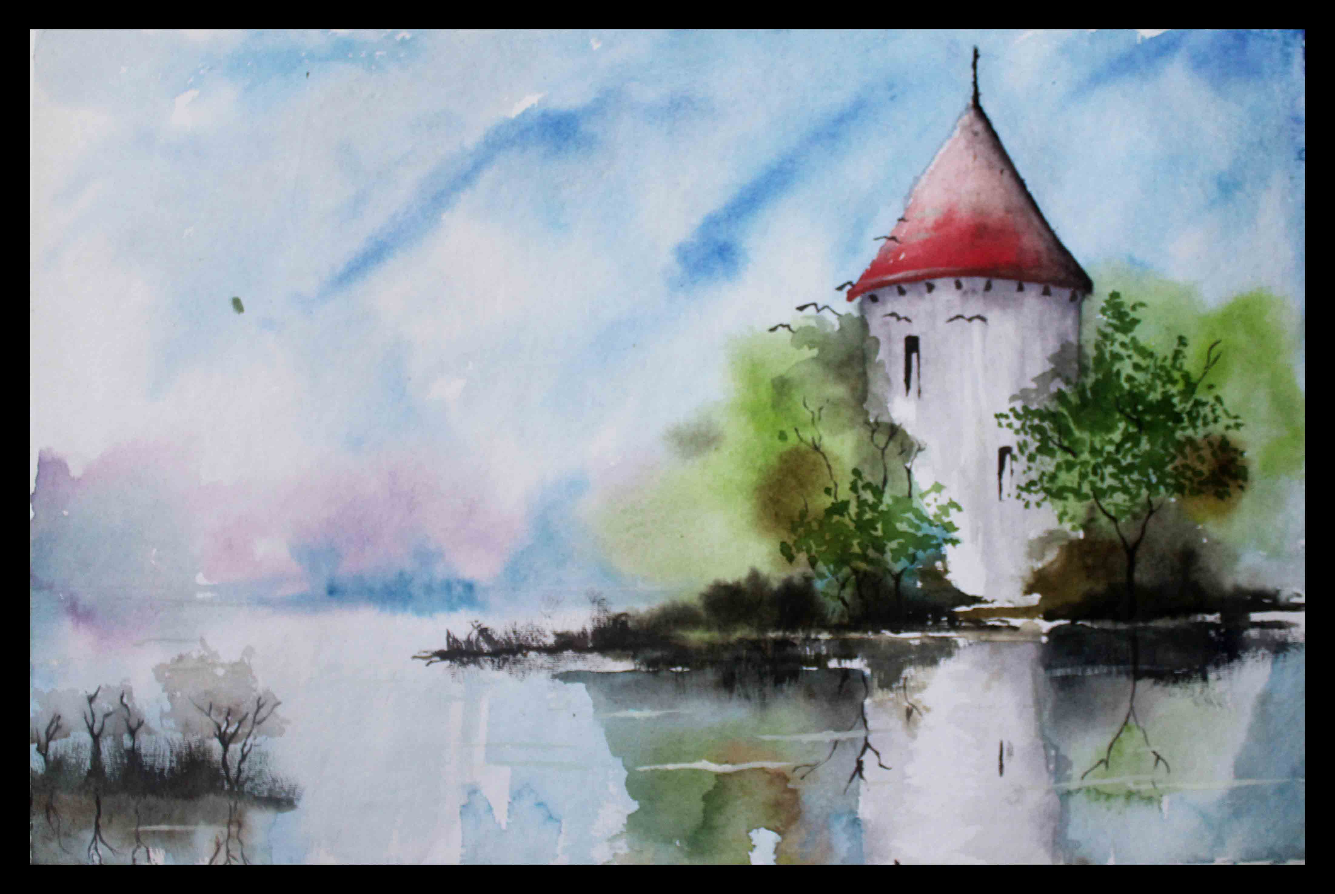 4404x2951 Watercolor Landscape Simple Watercolor Landscape Simple Simple - Simple Watercolor Landscape