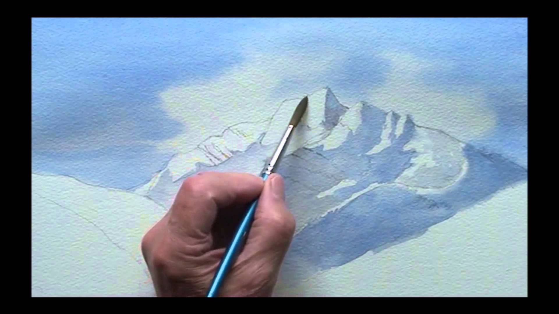 1920x1080 Painting Mountains In Watercolor - Simple Watercolor Mountains