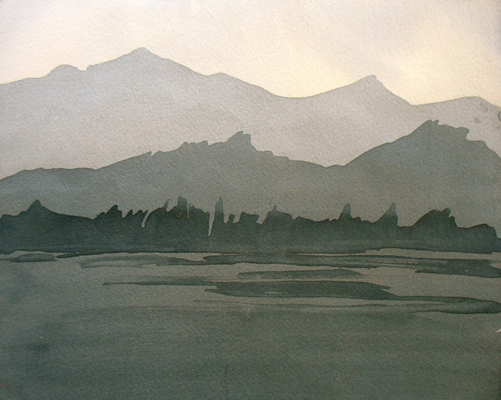 1600x1278 The Painted Prism Watercolor Workshop Painting Values With - Simple Watercolor Mountains