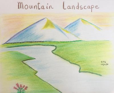 400x326 Drawn Mountain Simple Landscaping - Simple Watercolor Mountains