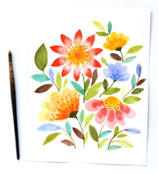 320x351 Paint Watercolor Flowers In 15 Minutes - Simple Watercolor Pictures