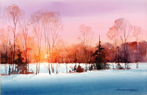 500x323 Paint A Sunset In 10 Simple Steps A Watercolor Demo - Simple Watercolor Pictures