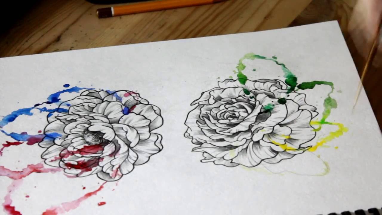1280x720 Watercolor Tattoo Sketch - Sketch Watercolor Tattoo