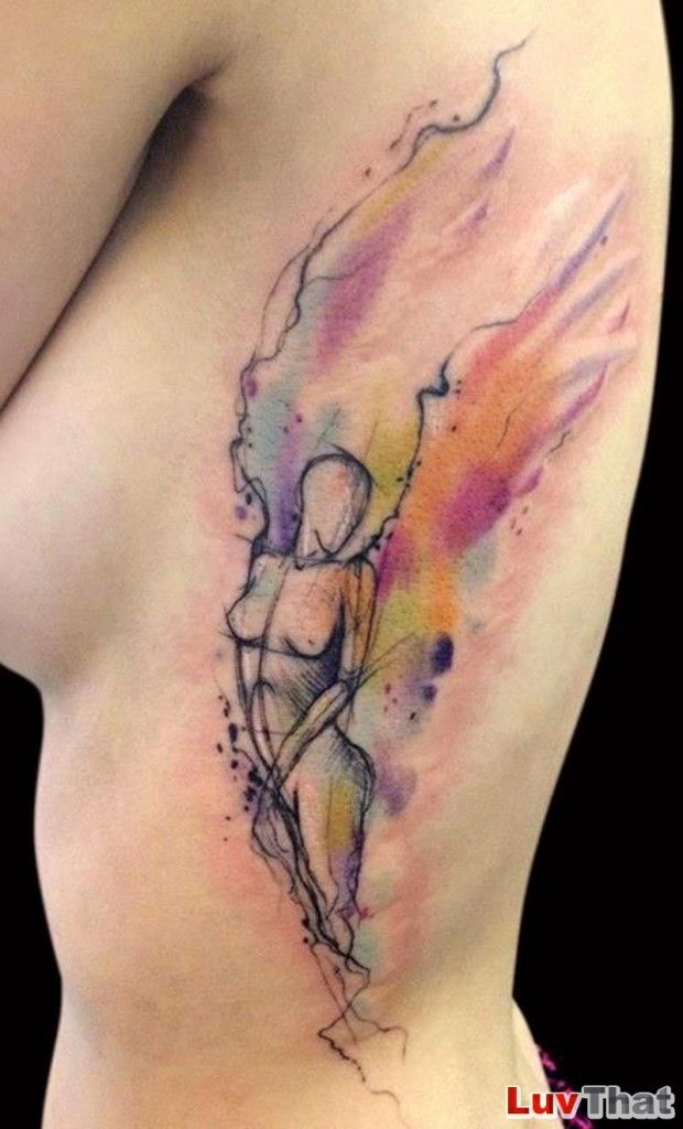 620x1024 Life Figure Drawing Sketch Watercolor Tattoo Nifty Tattoos - Sketch Watercolor Tattoo