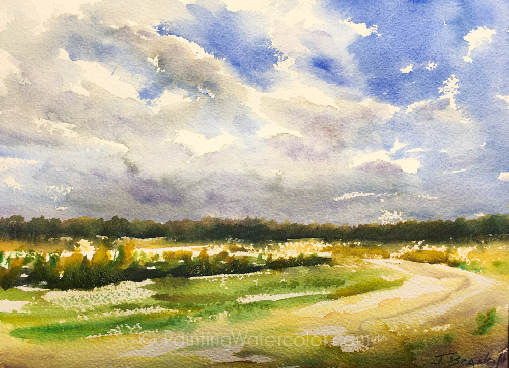 1000x723 Painting Watercolor - Sky Painting Watercolor