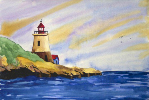 520x349 Painting Watercolor Sky Techniques Feltmagnet - Sky Painting Watercolor