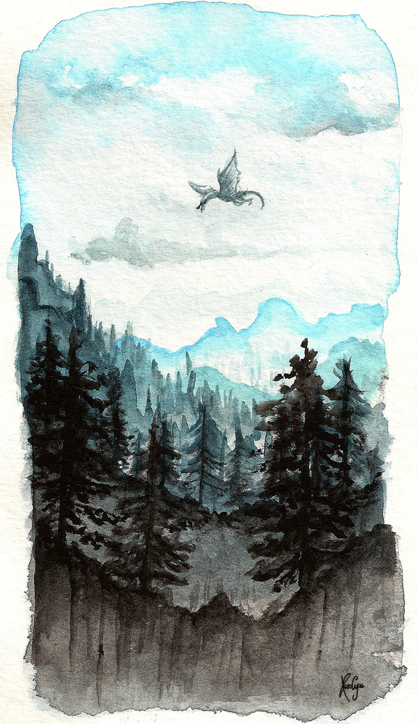 600x1040 Skyrim By Kurocyou - Skyrim Watercolor