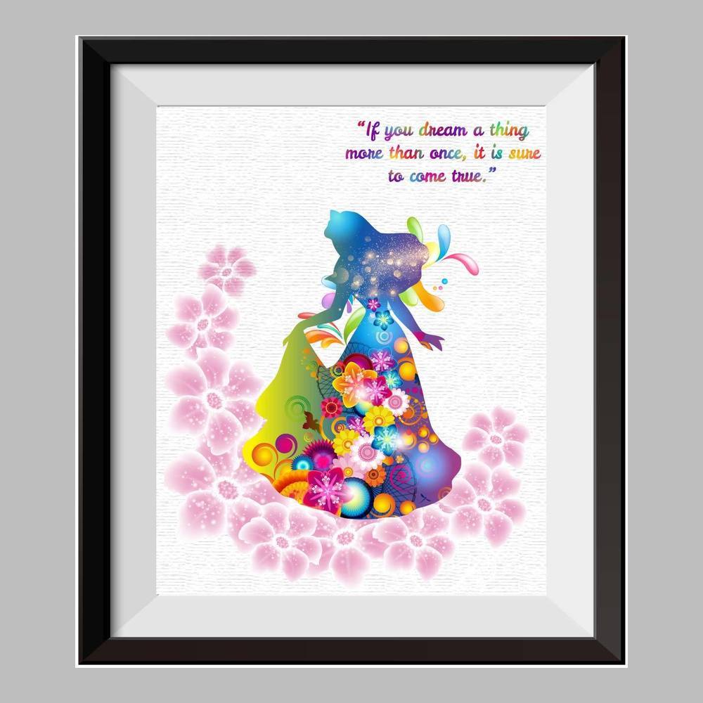 1000x1000 Princess Aurora Sleeping Beauty Watercolor Print Nursery Decor - Sleeping Beauty Watercolor