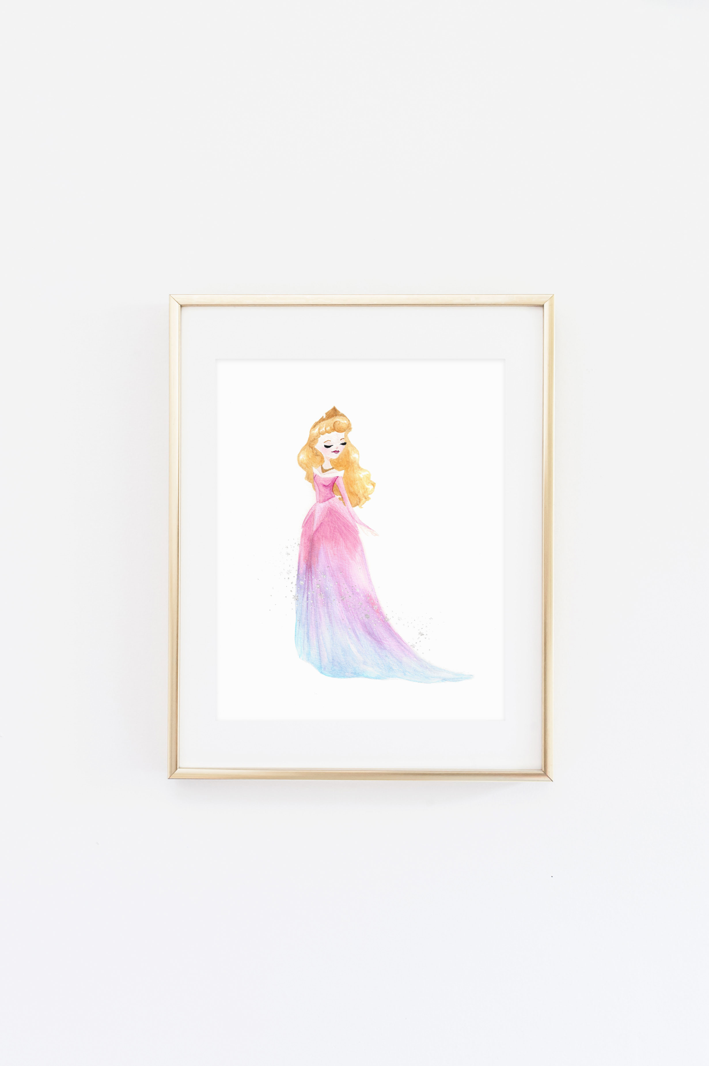 2462x3700 Sleeping Beauty 2 Watercolor Print Little Moon Dance Online - Sleeping Beauty Watercolor