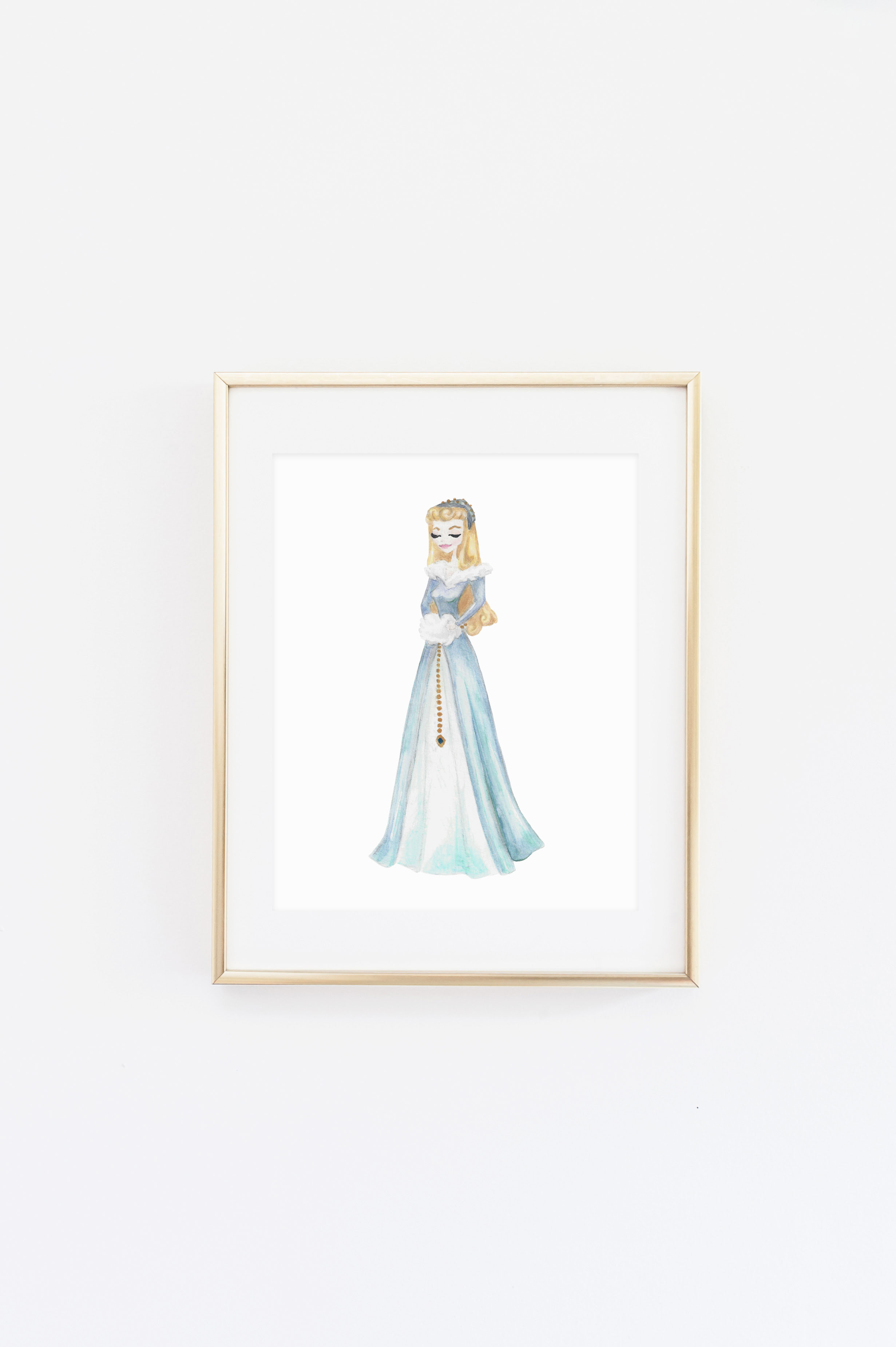 2462x3700 Sleeping Beauty 3 Watercolor Print Little Moon Dance Online - Sleeping Beauty Watercolor