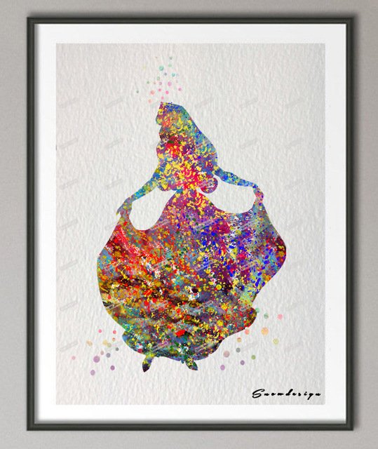 539x640 Buy Original Watercolor Sleeping Beauty Princess - Sleeping Beauty Watercolor